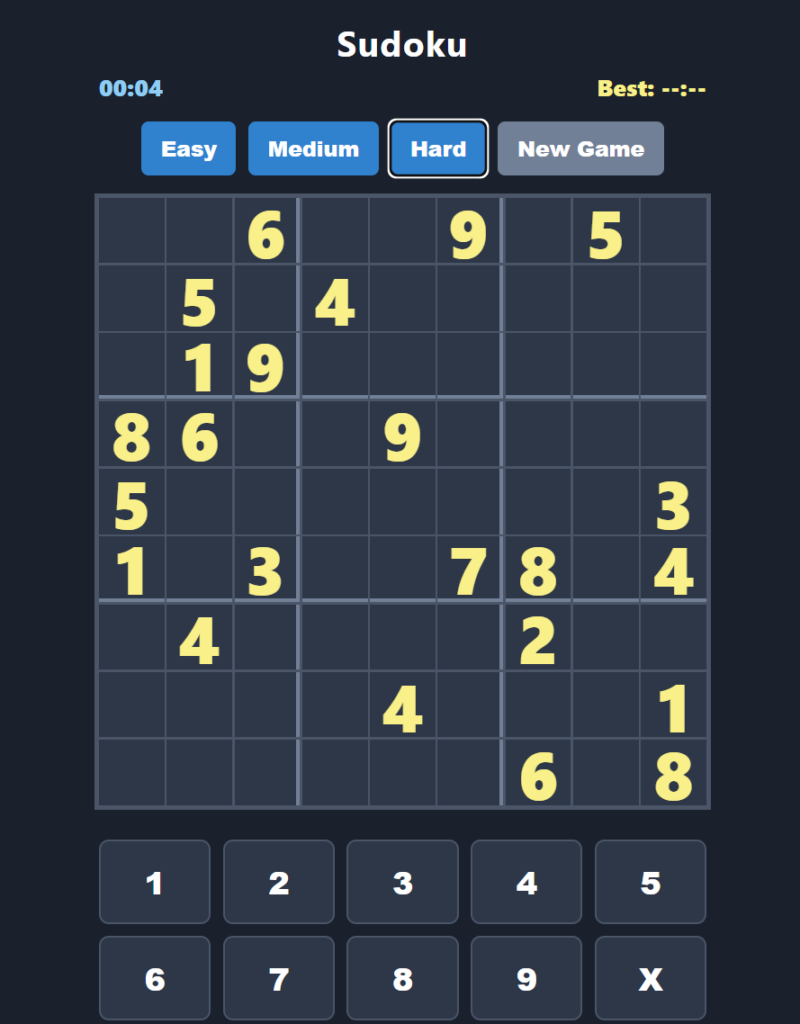 Sudoku Interface